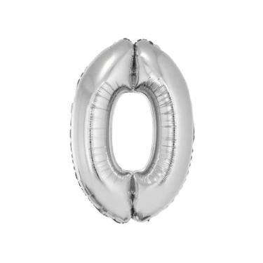 Imagem de Balão Metalizado Número Prata - 40cm - Extra Festas, 0
