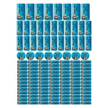 Imagem de 129 Etiquetas Escolares Personalizado Vinil Sereia - Tectoner, SEREIA 