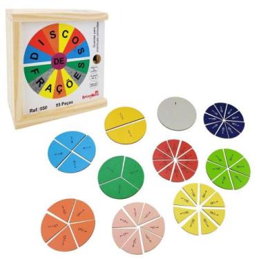 Imagem de Brinquedo E Material Didático Discos De Frações Matemática - Brinqmutt