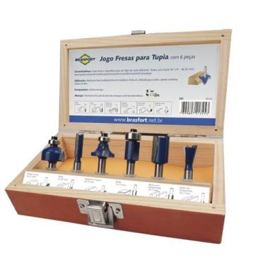 Imagem de Jogo de Fresas para Tupia com 6 peças Brasfort