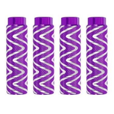 Imagem de PATIKIL Pegs de bicicleta em forma de S de liga de alumínio para eixos de 9,5 cm, pacote com 4 pinos de bicicleta antiderrapantes, suportes de banco traseiro para BMX Mountain Bike Cycling Stunt Peg,