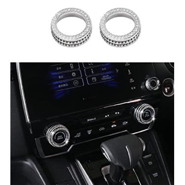 Imagem de Acessórios de carro Bling para acabamento de console interior para Honda CR-V 2017-2021 AC Maçaneta de ar condicionado com acabamento de botão de parada, acessórios brilhantes Honda CRV (botão de clima)