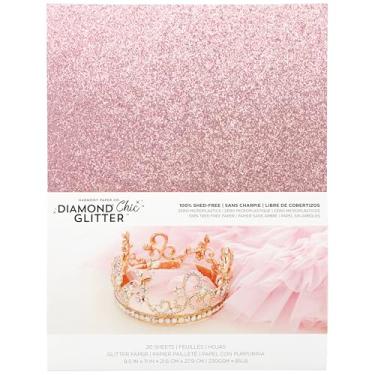 Imagem de Cartolina com glitter 21 x 28 cm – Papel de artesanato brilhante sem derramamento para álbuns, confecção de cartões, projetos de arte DIY – 20 folhas, peso pesado de 38,6 kg, 230 g/m², rosa princesa