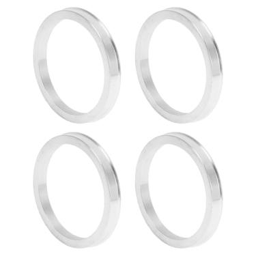 Imagem de INFINAUTO Anéis centralizados no cubo da roda do carro OD 87,1 mm para ID 73,6 mm eixo central de rodas com absorção de choque Hubrings liga de alumínio tom prateado durável