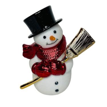 Imagem de Bath and Body Works Boneco de neve com vassoura dourada e lenço vermelho ajustável Wallflowers plugue de fragrância com controle de perfume