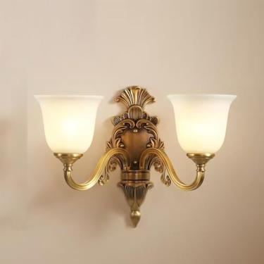 Imagem de Lâmpada de parede de latão americano Criatividade moderna LED Sala de estar Quarto Sala de estudo Hotel Villa Model Room Hall Way Aisle Light (Estilo 14)