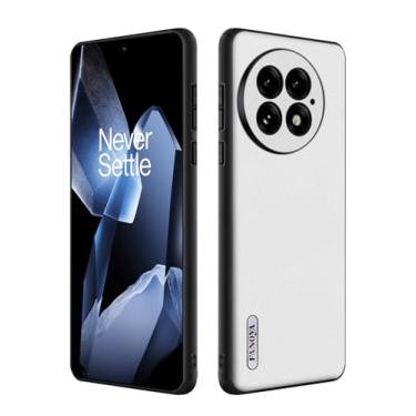 Imagem de Duxsmei Capa para Oneplus 13 [couro PU premium] [anti-impressões digitais], capa fina e macia à prova de choque para celular Oneplus 13 (branca)