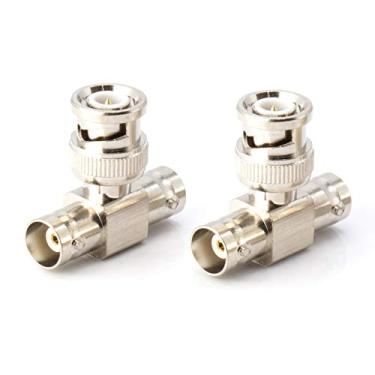 Imagem de O CIMPLE CO - Adaptador BNC T - Divisor coaxial em forma de T - 1 porta macho para 2 portas fêmeas, extensão de cabo coaxial – Pacote com 100, Silver T, 25 Pack