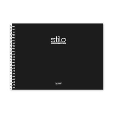 Imagem de Caderno de desenho e cartografia Capa Dura 80 Folhas Preto Stilo - jan