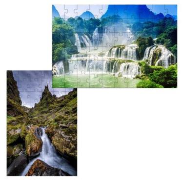 Imagem de Kit 2 Quebra-Cabeça Cachoeiras do Mundo de 24 Peças grandes - Coleção 