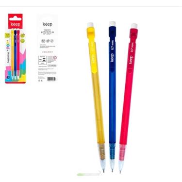 Imagem de Keep Lapiseiras 0,7mm, Conjunto com 3 Cores, Amarelo, Azul e Rosa