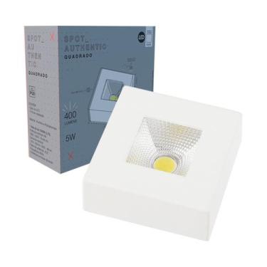 Imagem de Spot Led Authentic Quadrado Sobrepor Branco 5W 400 Lumens Branco Quent