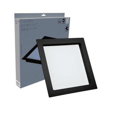 Imagem de Painel Led Comfort Quadrado Embutir Recuado Borda Preta 6W 6500K Bivol