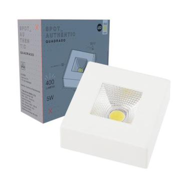 Imagem de Spot Led Authentic Quadrado Sobrepor Branco 5W 400 Lumens Branco Neutr