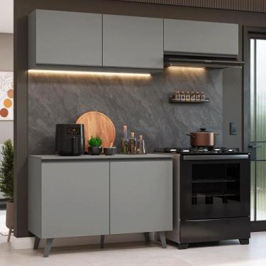 Imagem de Armário de Cozinha Compacta 200cm Cinza Nice Madesa 01, Cinza