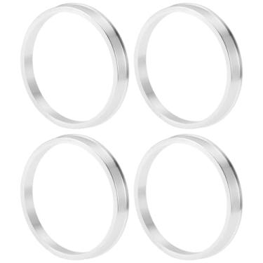 Imagem de INFINAUTO Anéis centralizados no cubo da roda do carro OD 72,1 mm para ID 65,1 mm eixo central de rodas amortecedores Hubrings liga de alumínio tom prata durável