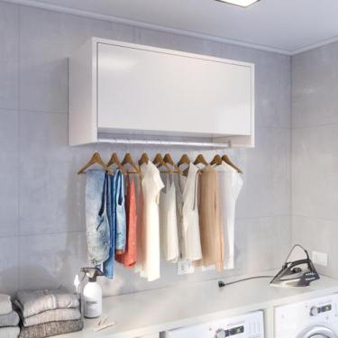 Imagem de Armário Suspenso Delta Lavanderia com Cabideiro e Porta Moderno - Move