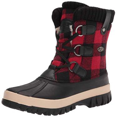 Imagem de Lugz Bota feminina Stormy Classic de 15 cm com bico de pato, impermeável, para neve, Preto/vermelho/creme, 10