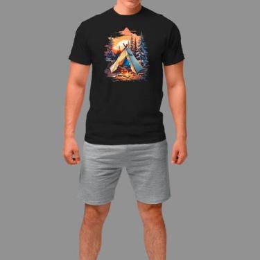 Imagem de Camisetas Country Casual Manga Curta Gola Redonda - Rodliwes, Preto, G