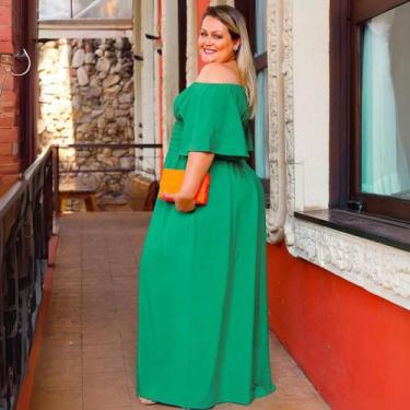 Imagem de Vestido plus size g3 g4 tamanho até 64 - Donna Lu, G3, Verde