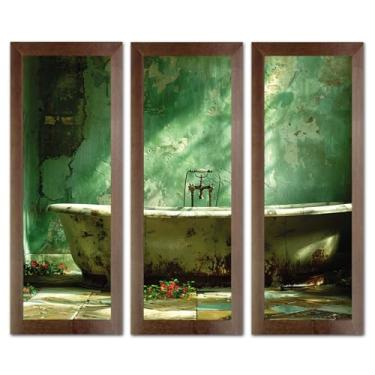 Imagem de Kit 3 Quadros Decorativos Banheiro Lavabo Flores Sabonete spa pedras velas aromáticas 60cm (Kit Lavabo 05)