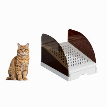 Imagem de Caixa de areia para gatos de aço inoxidável fechada com tampa Caixa de areia extragrande para gatos grandes XL Bandeja de areia de metal com gabinete lateral de parede alta, antiaderente,