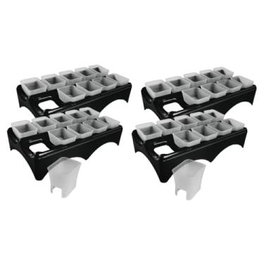 Imagem de Kit 4 Formas De Gelo Molde Silicone Removível 10 Cubos Grandes Multiuso BPA Free