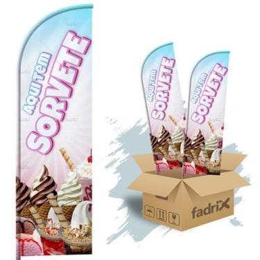 Imagem de Wind Banner Dupla Face 3mt Completo Sorvete M3 Kit C/ 2unds - Fadrix