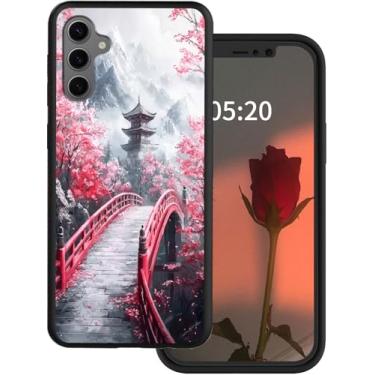 Imagem de GYSYSQSH Capa para celular Galaxy A16 5G para Samsung Galaxy A16 4G Capa de 6,7 polegadas 2024 com design de flor de cerejeira fina macia de silicone TPU sem fio, carregamento sem fio, antiarranhões,