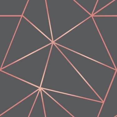 Imagem de Papel De Parede Adesivo Lavável Geométrico Grafite 10m