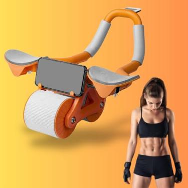 Imagem de Roda Abdominal De Recuperação Automática Com Rebote Suporte De Cotovelo | Aparelho de Ginástica Treino De Força Abdômen Core Em Casa Ou Academia | Equipamento Fitness com Temporizador E Almofada Assistente.
