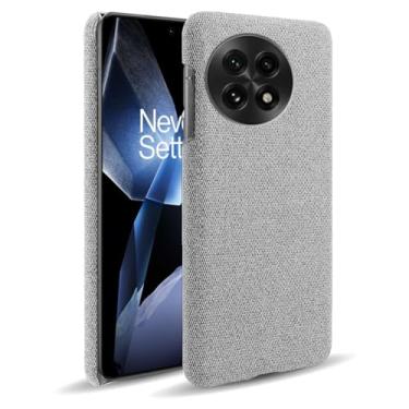 Imagem de Capa para Oneplus 13,Capa desenhada em lona,Case Protetora Ultrafina com Empunhadura Macia,Design em Tecido Antichoque e Antiarranhões-Light gray