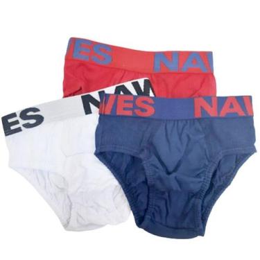 Imagem de Kit 3 Cuecas Slip  Infantil Juvenil - Nawes - Nawes ConfecÇoes, Branco