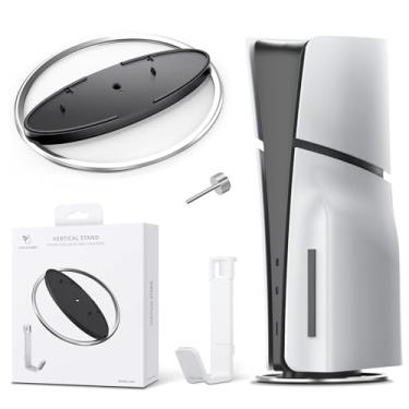 Imagem de AceGamer Suporte vertical para PS5/Pro/console fino com suporte de fone de ouvido, suporte de base antiderrapante para PlayStation 5, acessórios eletrônicos verticais, suporte anti-capotamento para P5