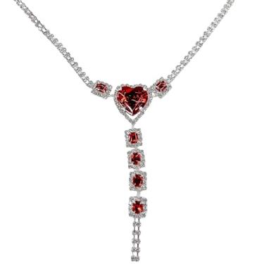 Imagem de Calcinha de coração com strass vermelho brilhante, tanga na cintura, corrente de barriga para mulheres, fio dental ajustável, moda sexy, roupa íntima de cristal, joia corporal, boate, verão, praia