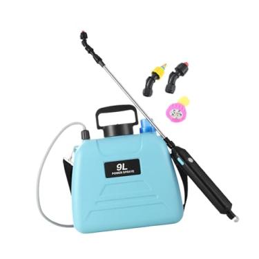 Imagem de Bothyi Pulverizador elétrico de jardim, pulverizador de pátio de ervas daninhas com escala de nível de água com bocais de névoa, pulverizador de água para, 9l Blue 27x32cm