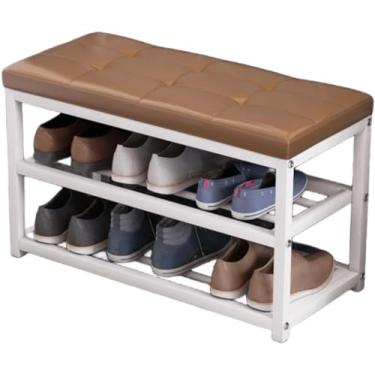 Imagem de Sapateira de banco de varanda moderna para varanda 50/70/90 * profundidade 28 x altura 45 cm resistente e durável, fácil de montar no banco de armazenamento do corredor do quarto sapateira (cinza PU