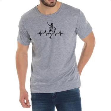 Imagem de Camiseta Cinza Batimento cardiaco esqueleto - Alearts, EG