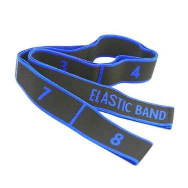 Imagem de Vaveren Stretch Strap Banda de resistência a multiuso Melhorar a flexibilidade do corpo 8 segmentos elásticos banda para treinar academia de fitness, Azul