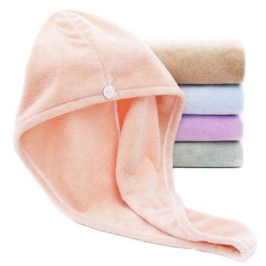 Imagem de Kit 4 Toalhas De Cabelo Para Banho Toca Turbante Em Microfibra Grande 