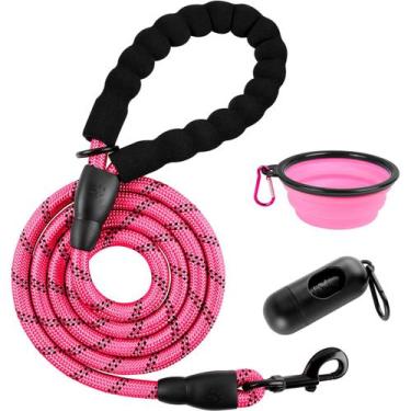 Imagem de Coleira para cães BARKBAY Heavy Duty para cães grandes, 1,5 m, rosa