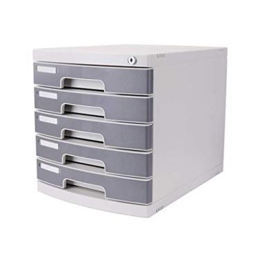 Imagem de VBNCUUIOPO Organizadores de gaveta para armazenamento de documentos, extensão de mesa, organizador de escritório com trava (plástico) 30,2 39,5 43,2 cm (tamanho: 5 camadas)