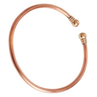 Imagem de INDTRESOR Indiano feito à mão recozido estimulador de imunidade controlador de artrite benfeitor de saúde designer joia de cobre puro calibre alto tornozeleira em tom natural para mulheres, Cobre e