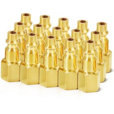 Imagem de ChillWaves Plugue de ar industrial, plugues pneumáticos fêmea NPT de 1/10.2 cm, acessórios para compressor de ar (pacote com 15)