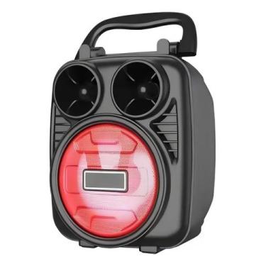 Imagem de Caixa de Som Protátil Tws Bluetooth FM USB Formato de Roda - VERMELHA 