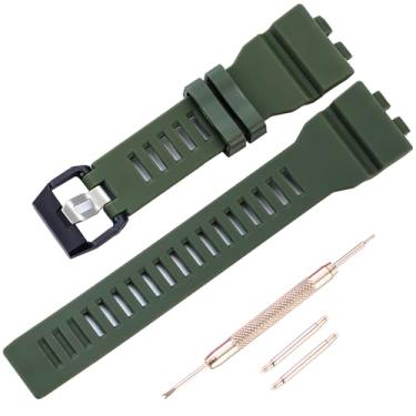 Imagem de Rihahisy Pulseira de substituição de silicone macio para Casio GBD-800/GMA-B800 masculina acessórios de relógio (verde militar)