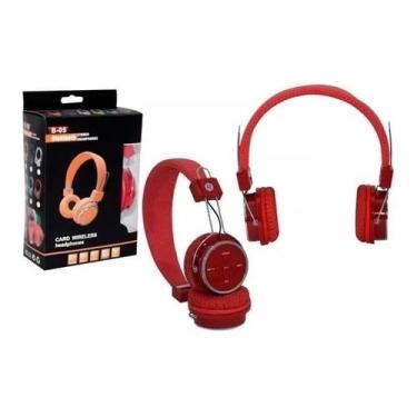 Imagem de Fone de Ouvido Bluetooth Sem Fio, MP3, Rádio FM, Entrada P2, Vermelho