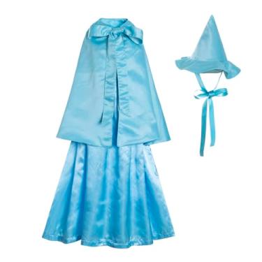 Imagem de Ruikajia Fantasia de Bela Adormecida Fada Madrinha Conjunto de Fantasia Adulto Vermelho Azul ou Verde com chapéu GG