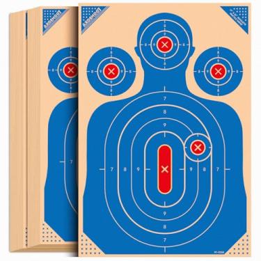 Imagem de AXOSHOOT Papel de alvo de tiro, 43 x 63,5 cm, azul, 100/pacote, papel kraft de 150 g/m², sem vincos, caixa, para arma, pistola, rifle, airsoft, papel para tiro interno e externo