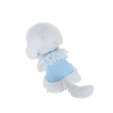 Imagem de INGSIST Roupas de renda azul para cães tamanho PP P M G GG pequeno médio feminino filhote de cachorro animal de estimação aniversário férias vestidos